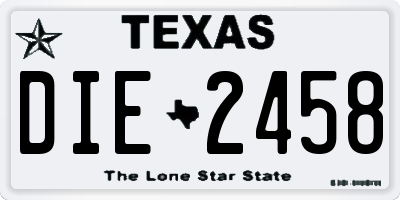 TX license plate DIE2458