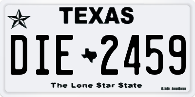 TX license plate DIE2459