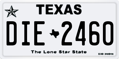 TX license plate DIE2460
