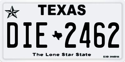 TX license plate DIE2462
