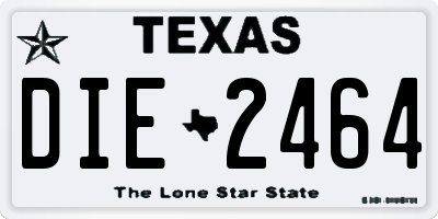 TX license plate DIE2464