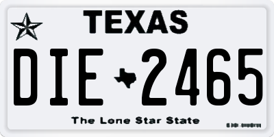 TX license plate DIE2465