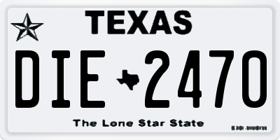 TX license plate DIE2470