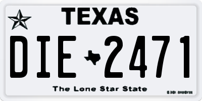 TX license plate DIE2471