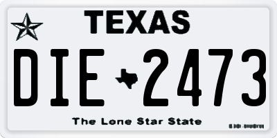 TX license plate DIE2473