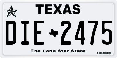 TX license plate DIE2475