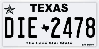 TX license plate DIE2478