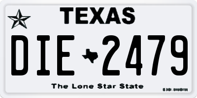 TX license plate DIE2479