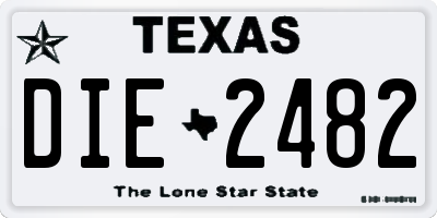 TX license plate DIE2482