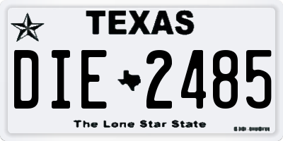 TX license plate DIE2485