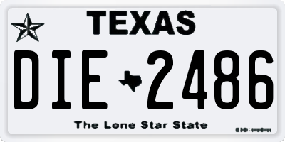 TX license plate DIE2486