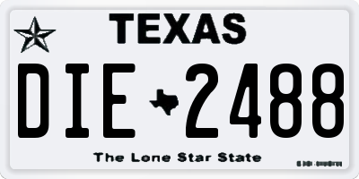 TX license plate DIE2488