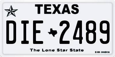 TX license plate DIE2489