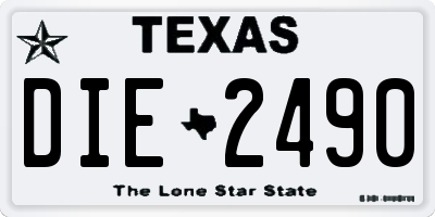 TX license plate DIE2490