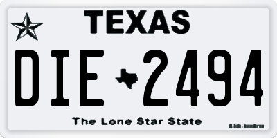 TX license plate DIE2494