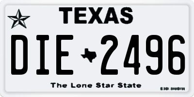 TX license plate DIE2496