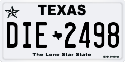 TX license plate DIE2498