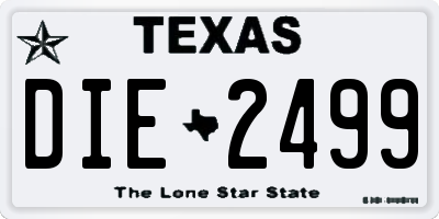 TX license plate DIE2499