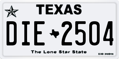 TX license plate DIE2504