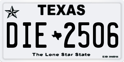 TX license plate DIE2506