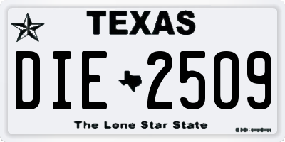 TX license plate DIE2509