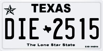 TX license plate DIE2515