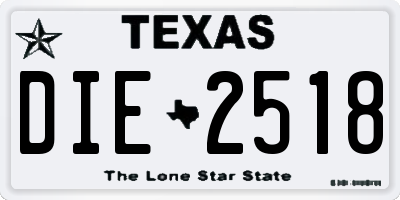 TX license plate DIE2518