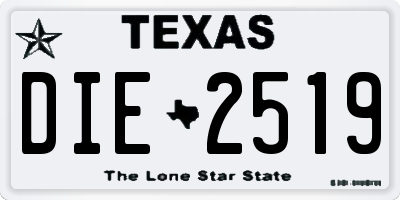 TX license plate DIE2519