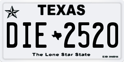 TX license plate DIE2520