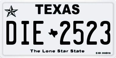 TX license plate DIE2523