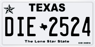 TX license plate DIE2524