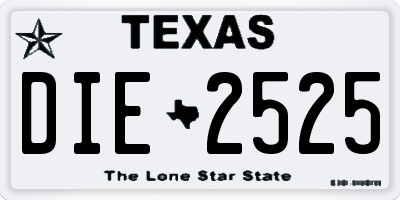 TX license plate DIE2525