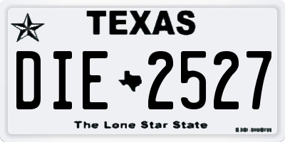 TX license plate DIE2527