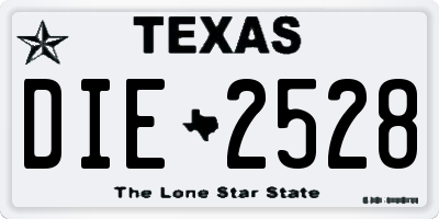 TX license plate DIE2528