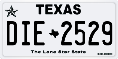 TX license plate DIE2529