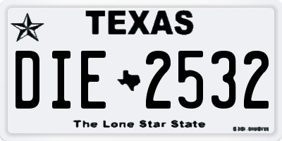 TX license plate DIE2532