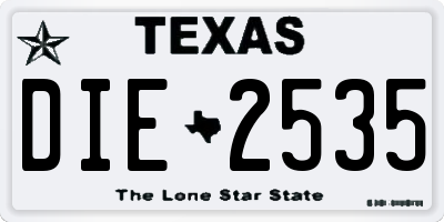 TX license plate DIE2535