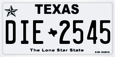 TX license plate DIE2545