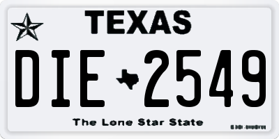 TX license plate DIE2549