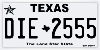 TX license plate DIE2555