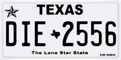 TX license plate DIE2556
