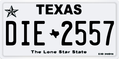 TX license plate DIE2557