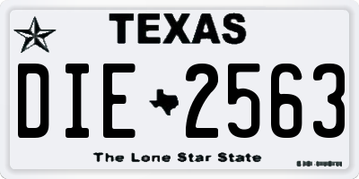 TX license plate DIE2563