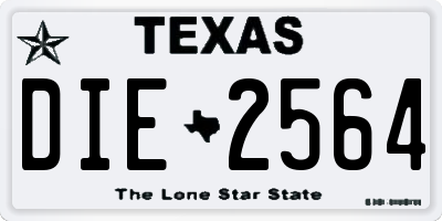 TX license plate DIE2564