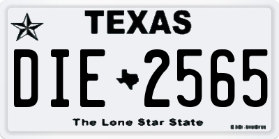 TX license plate DIE2565