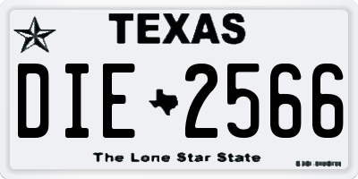 TX license plate DIE2566