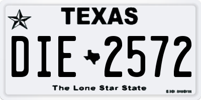 TX license plate DIE2572