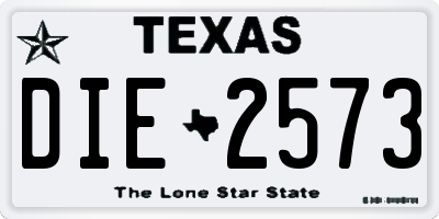 TX license plate DIE2573