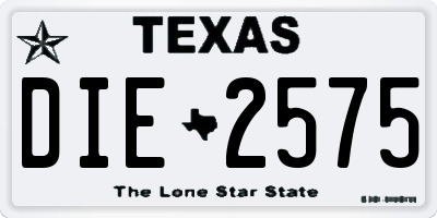 TX license plate DIE2575