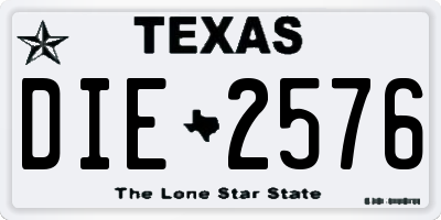 TX license plate DIE2576